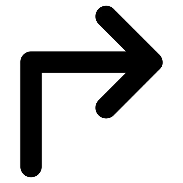 Turn Right platte Vector Icon — Stockvector