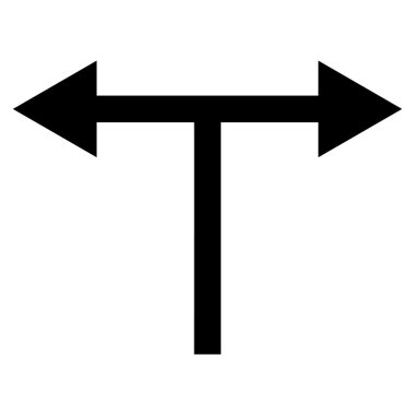 Bifurkasyon oklar sol düz vektör simgesi sağ