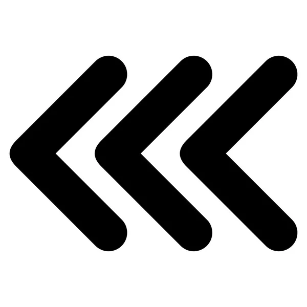 Triple punta de flecha izquierda plana Vector icono — Archivo Imágenes Vectoriales