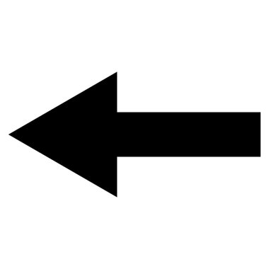 Ok sol düz vektör simgesi