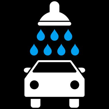 Araba duş düz vektör simgesi