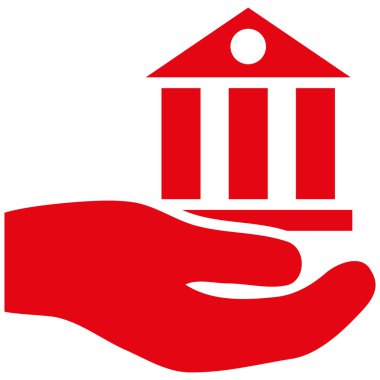 Banka hizmet düz vektör simgesi