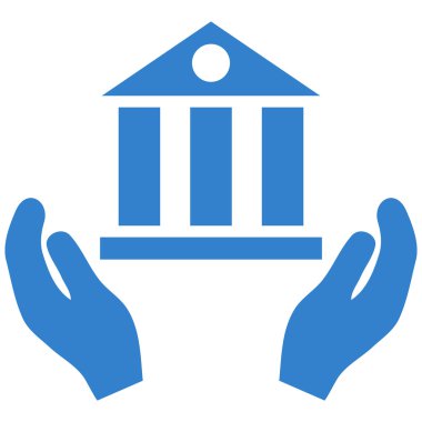 Banka hizmet düz vektör simgesi