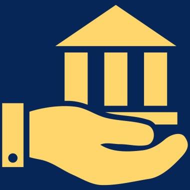 Banka hizmet düz vektör simgesi