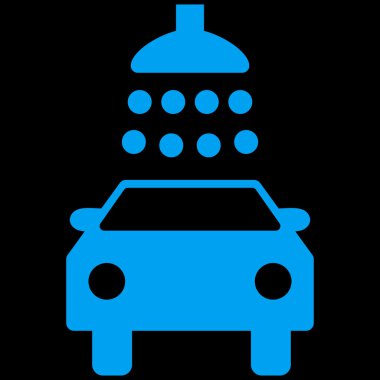 Araba duş düz vektör simgesi