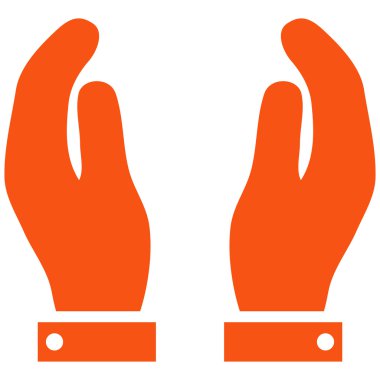 Bakım el düz vektör simgesi