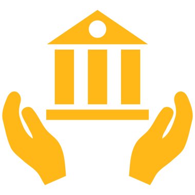 Banka hizmet düz vektör simgesi