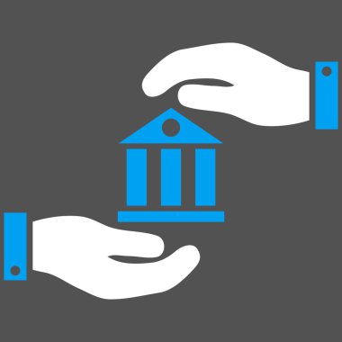 Banka hizmet düz vektör simgesi