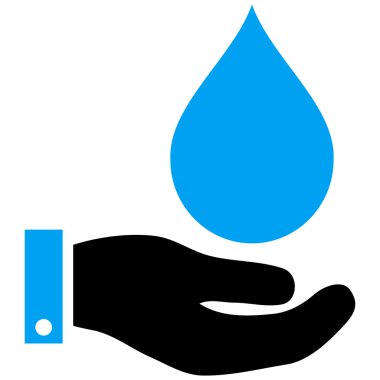 Su hizmet düz vektör simgesi