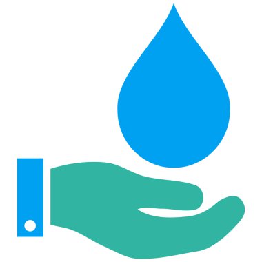 Su hizmet düz vektör simgesi