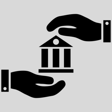 Banka hizmet düz vektör simgesi