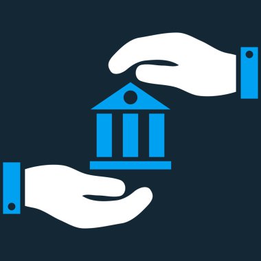 Banka hizmet düz vektör simgesi