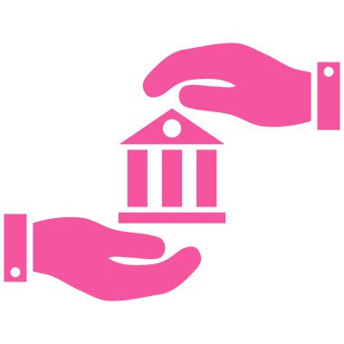 Banka hizmet düz vektör simgesi