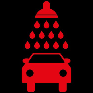 Araba duş düz vektör simgesi