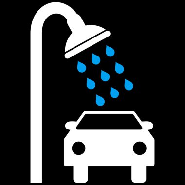 Araba duş düz vektör simgesi