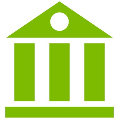 Bank Building Flat Vector Symbol