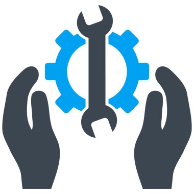 servis düz vektör sembolünü onar