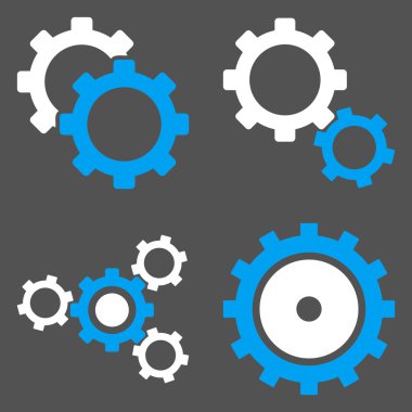 Dişli tekerlekleri düz vektör sembolleri