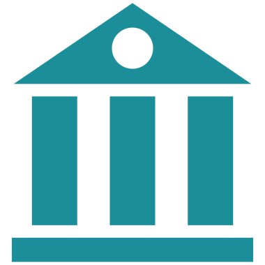 Bank Building Flat Vector Symbol