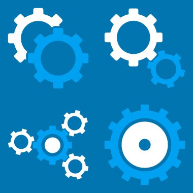 Dişli tekerlekleri düz vektör sembolleri