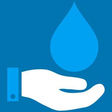 Su hizmet düz vektör simgesi