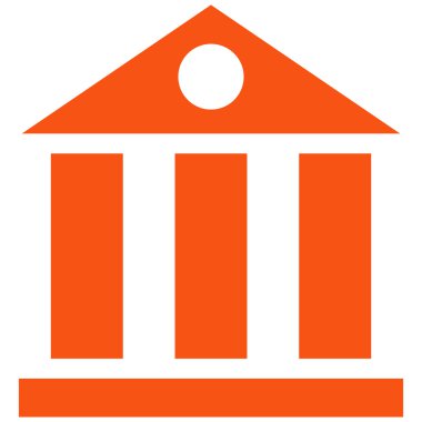 Bank Building Flat Vector Symbol