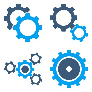 Dişli tekerlekleri düz vektör sembolleri