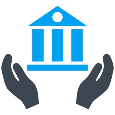 Banka hizmet düz vektör simgesi