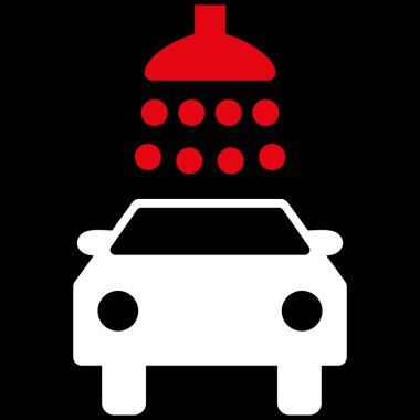 Araba duş düz vektör simgesi