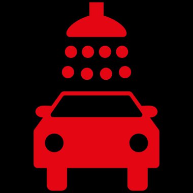 Araba duş düz vektör simgesi