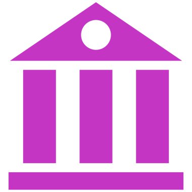 Bank Building Flat Vector Symbol