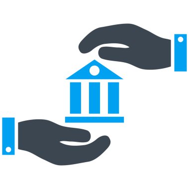 Banka hizmet düz vektör simgesi