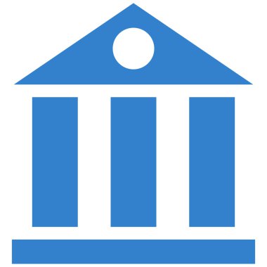 Bank Building Flat Vector Symbol