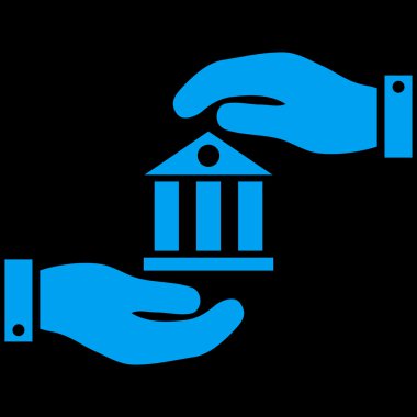 Banka hizmet düz vektör simgesi