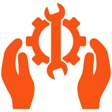 servis düz vektör sembolünü onar