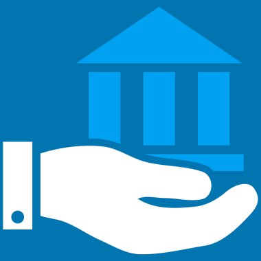 Banka hizmet düz vektör simgesi