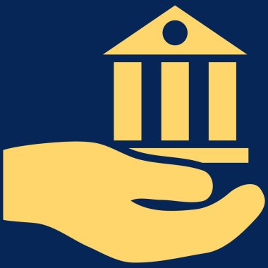 Banka hizmet düz vektör simgesi