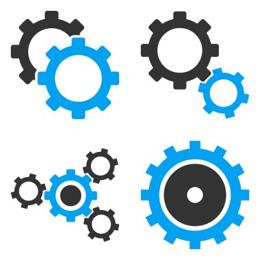 Dişli tekerlekleri düz vektör sembolleri