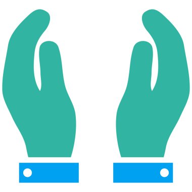 Bakım el düz vektör simgesi