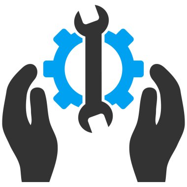 servis düz vektör sembolünü onar