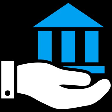 Banka hizmet düz vektör simgesi