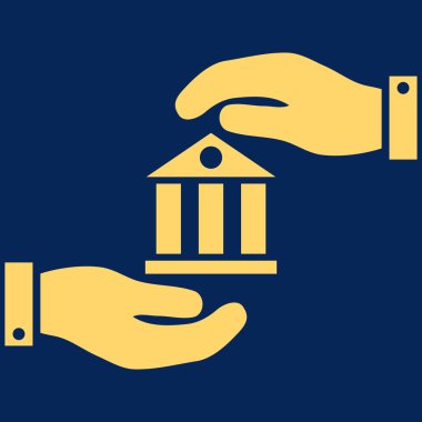 Banka hizmet düz vektör simgesi