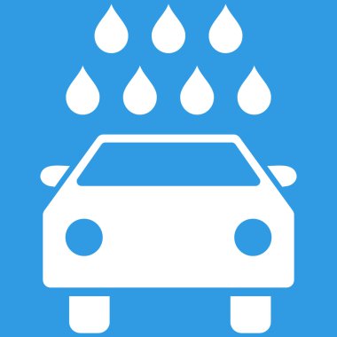 Araba duş düz vektör simgesi