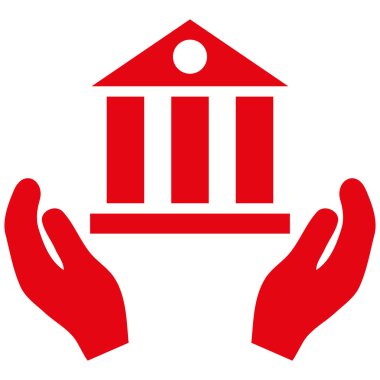 Banka hizmet düz vektör simgesi