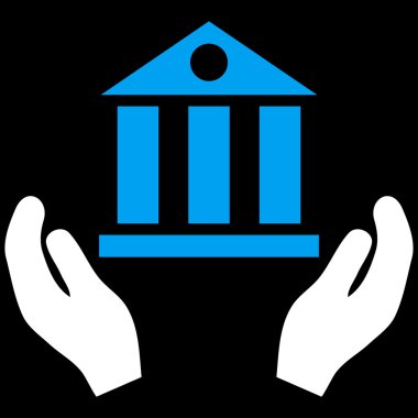 Banka hizmet düz vektör simgesi