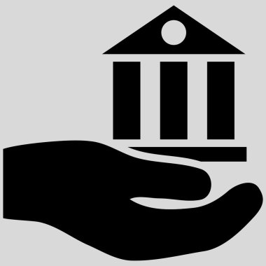 Banka hizmet düz vektör simgesi