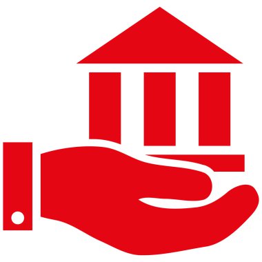 Banka hizmet düz vektör simgesi