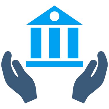 Banka hizmet düz vektör simgesi