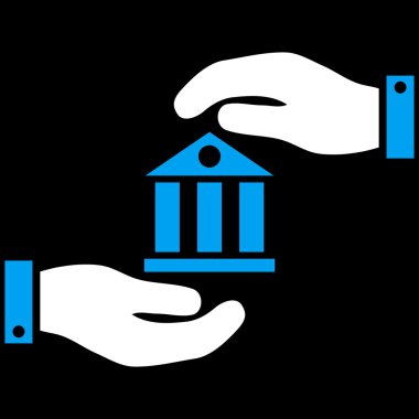 Banka hizmet düz vektör simgesi