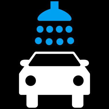 Araba duş düz vektör simgesi